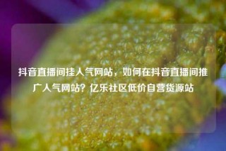 抖音直播间挂人气网站，如何在抖音直播间推广人气网站？亿乐社区低价自营货源站