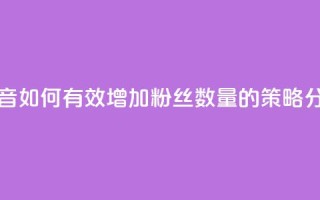 抖音如何有效增加粉丝数量的策略分析