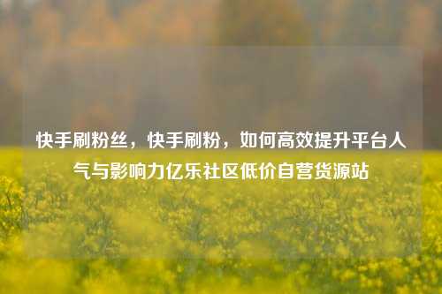 快手刷粉丝，快手刷粉	，如何高效提升平台人气与影响力亿乐社区低价自营货源站  第1张
