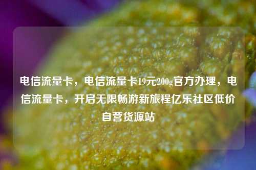 电信流量卡，电信流量卡19元200g官方办理	，电信流量卡，开启无限畅游新旅程亿乐社区低价自营货源站  第1张
