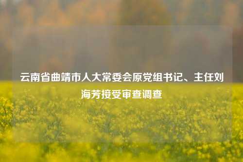 云南省曲靖市人大常委会原党组书记、主任刘海芳接受审查调查  第1张