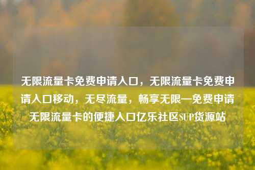 无限流量卡免费申请入口，无限流量卡免费申请入口移动，无尽流量	，畅享无限—免费申请无限流量卡的便捷入口亿乐社区SUP货源站  第1张