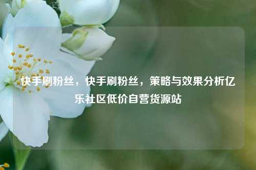 快手刷粉丝，快手刷粉丝	，策略与效果分析亿乐社区低价自营货源站  第1张